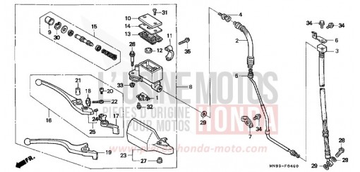 FR. BRAKE MASTER CYLINDER NX650J de 1988